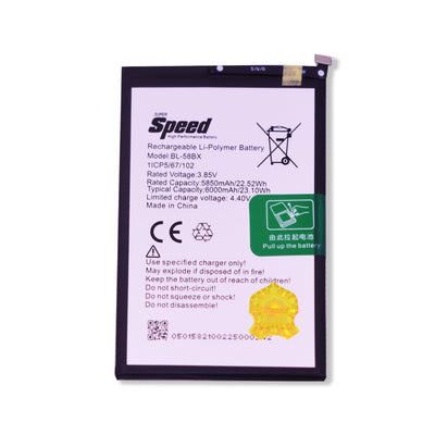 Infinix Hot 9 Play, Hot 10 Play, Hot 11 Play, Hot 10S, Smart 4 Plus, Smart 5 | Model BL-58BX | SUPER Speed Replacement Battery Li-Ion Polymer | 6000mAh High-Capacity Rechargeable Battery
