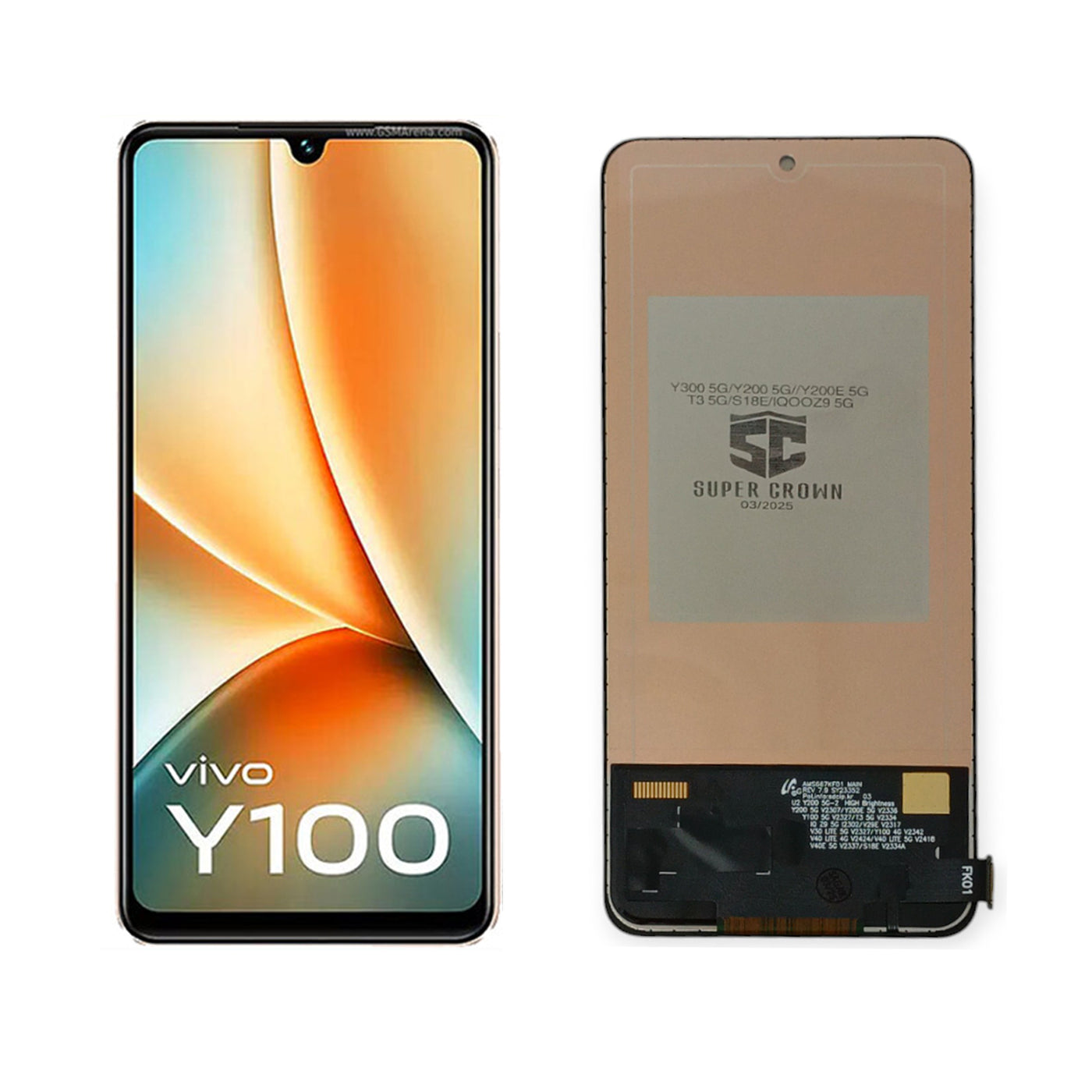 Vivo Y100 4G AMOLED Screen Display Panel Replacement| AMOLED | High-Quality Touchscreen Digitizer Assembly