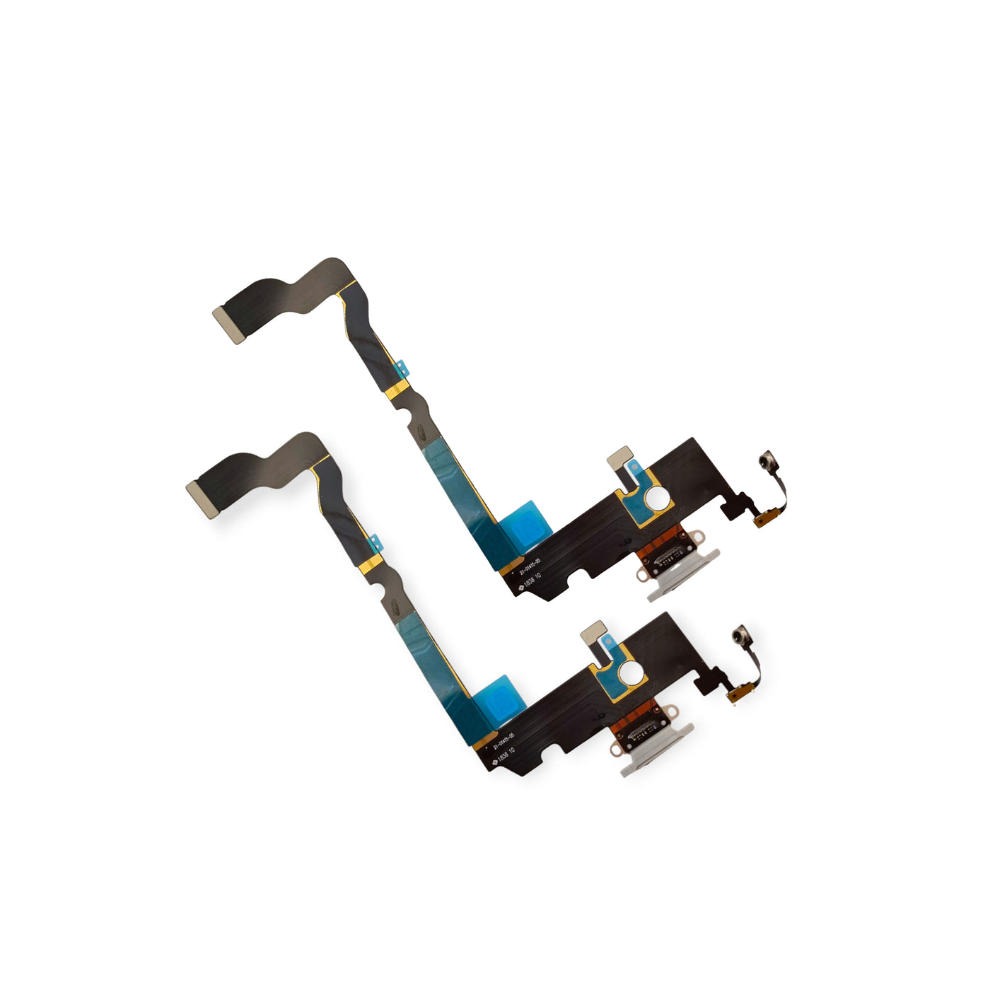 iPhone XS Max (White) Charging Port Flex  – OEM Lightning Dock Connector with Mic &amp; Antenna Line Support